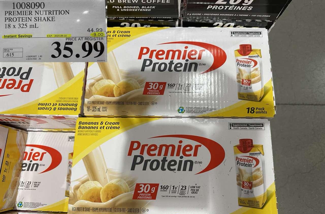 PREMIER NUTRITION PROTEIN SHAKE 18 X 325ML at Costco