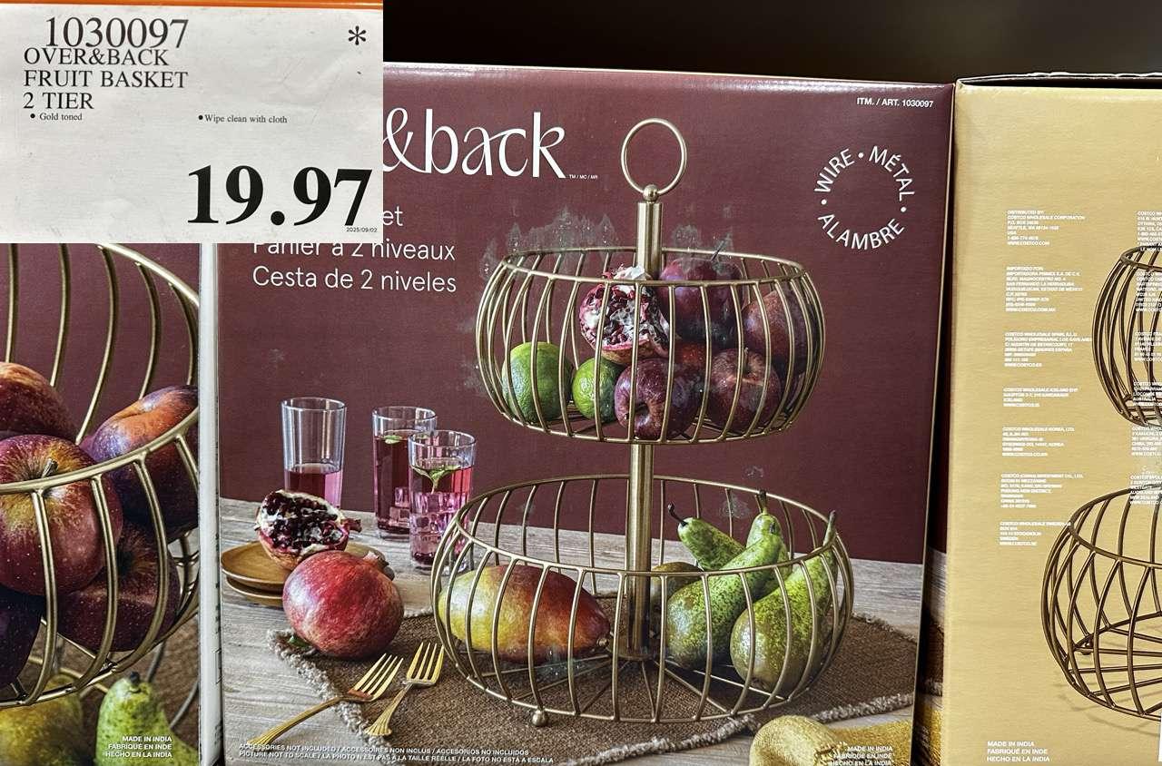 OVER AND BACK FRUIT BASKET 2 TIER - Costco Canada deal - Save $10.00 - Home and Kitchen