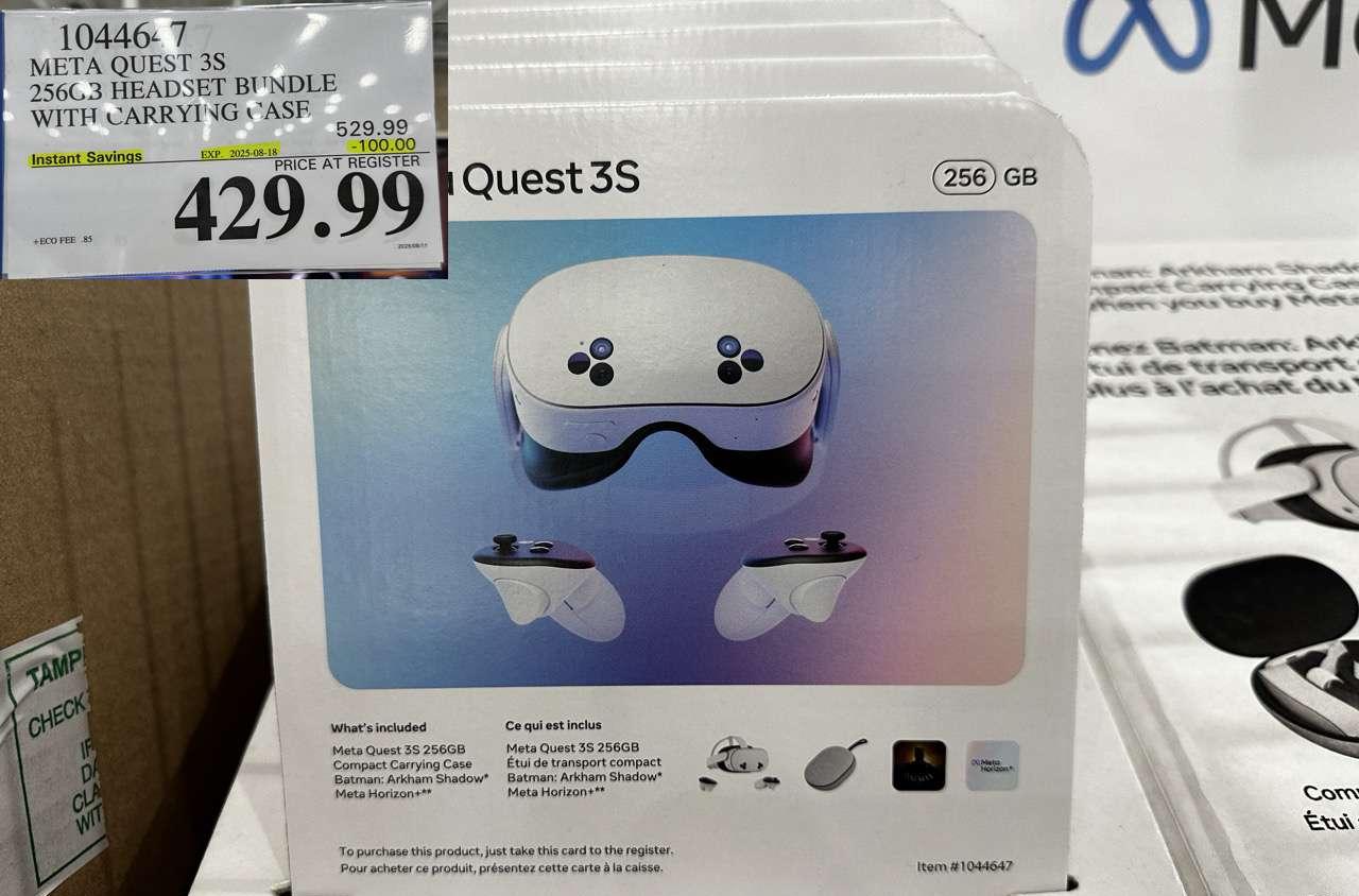 META QUEST 3S 256GB HEADSET BUNDLE WITH CARRYING CASE at Costco