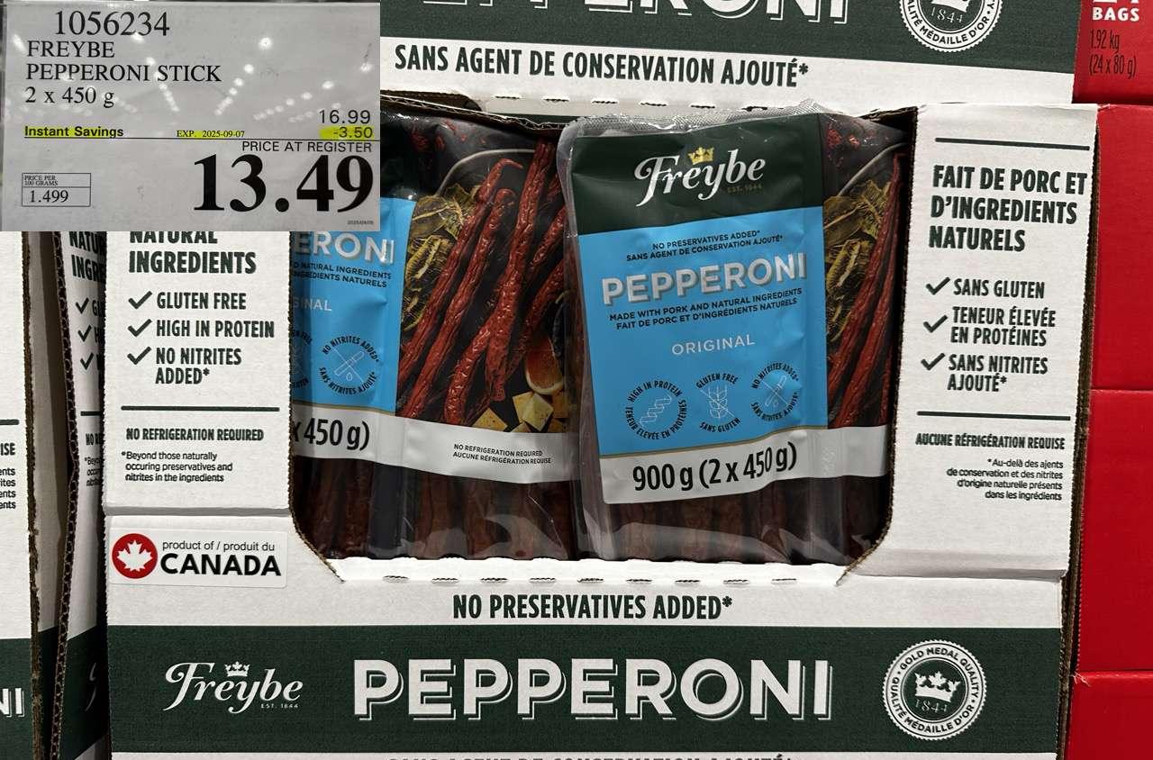 FREYBE PEPPERONI STICK 2 x 450g - Costco Canada deal - Save $3.50 - Food & Beverage