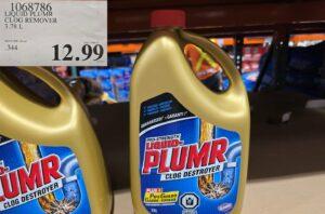 LIQUID PLUMR CLOG REMOVER 3.78 L at Costco