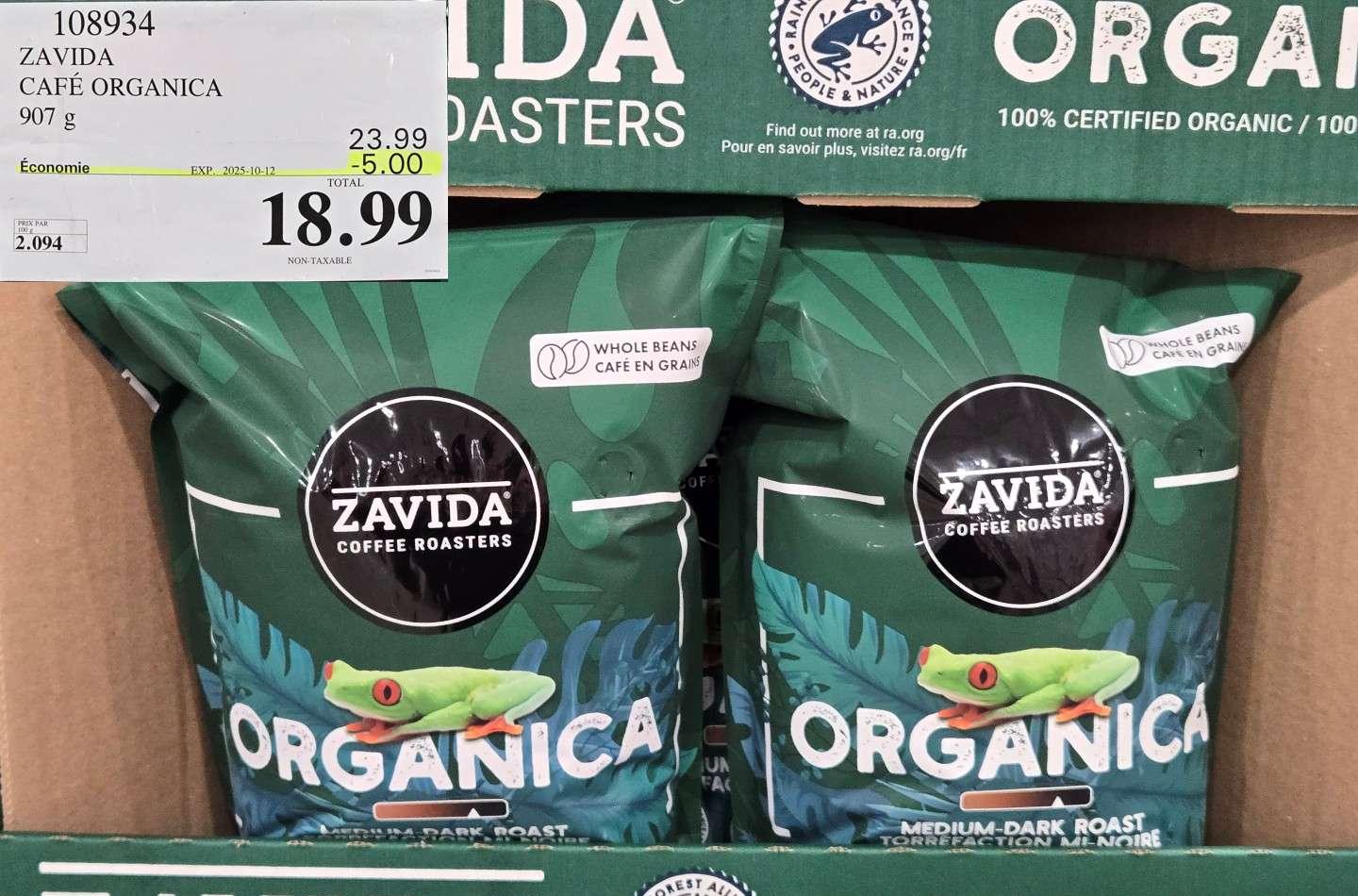 ZAVIDA CAFE ORGANICA at Costco