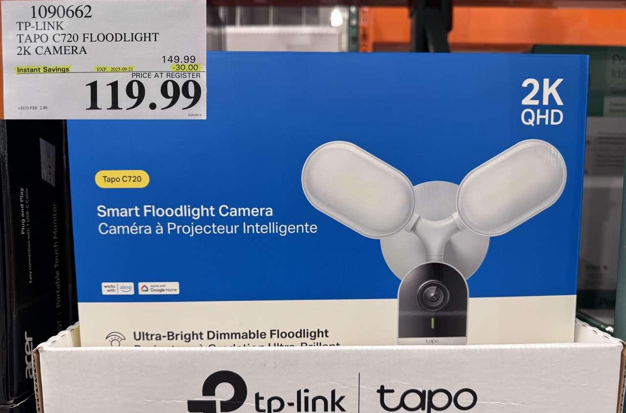TP-LINK TAPO C720 FLOODLIGHT 2K CAMERA at Costco