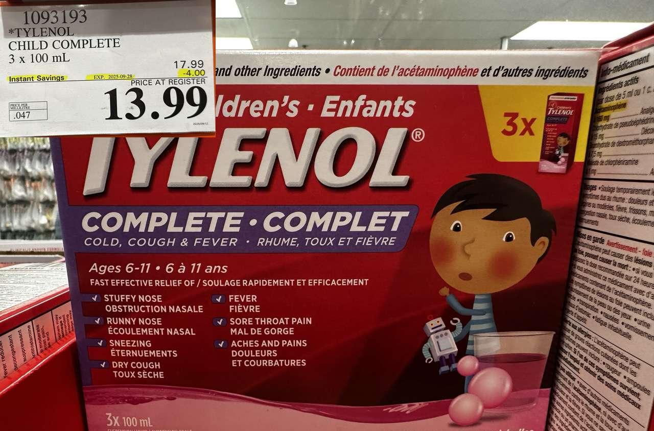 TYLENOL CHILD COMPLETE 3 X 100 ML at Costco