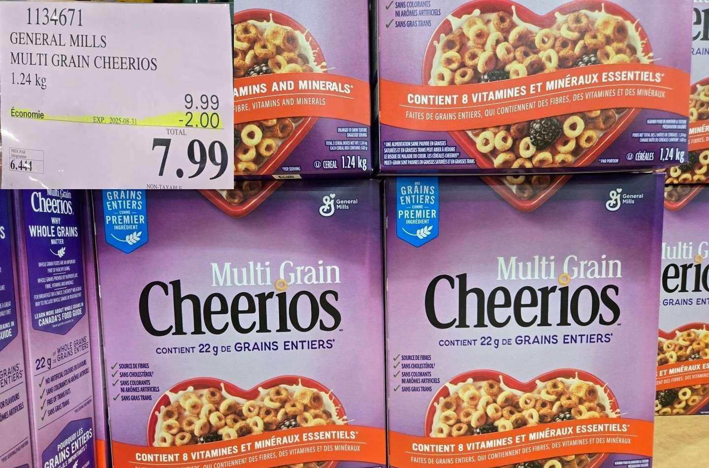 GENERAL MILLS MULTI GRAIN CHEERIOS  1.24 kg at Costco