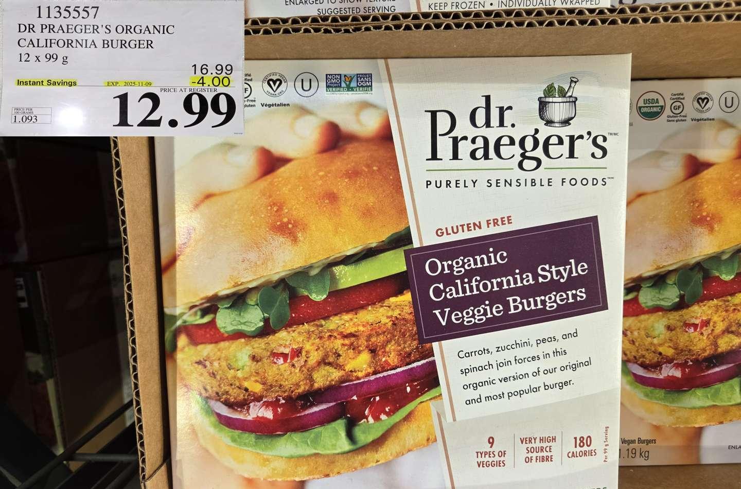 DR PRAEGER'S ORGANIC CALIFORNIA BURGER 12 x 99 g at Costco