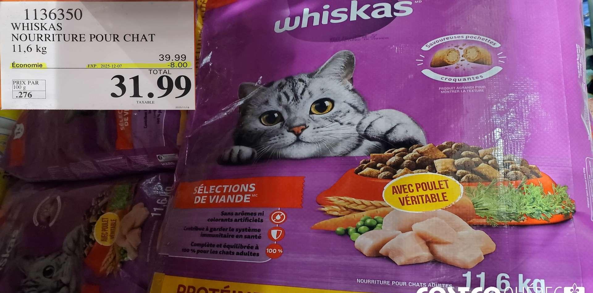 WHISKAS NOURRITURE POUR CHAT 11,6 kg at Costco