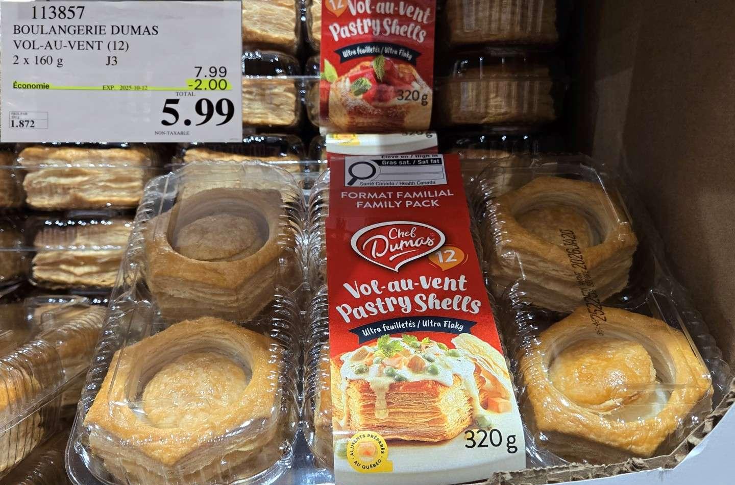 BOULANGERIE DUMAS VOL-AU-VENT (12)  2x 160g at Costco