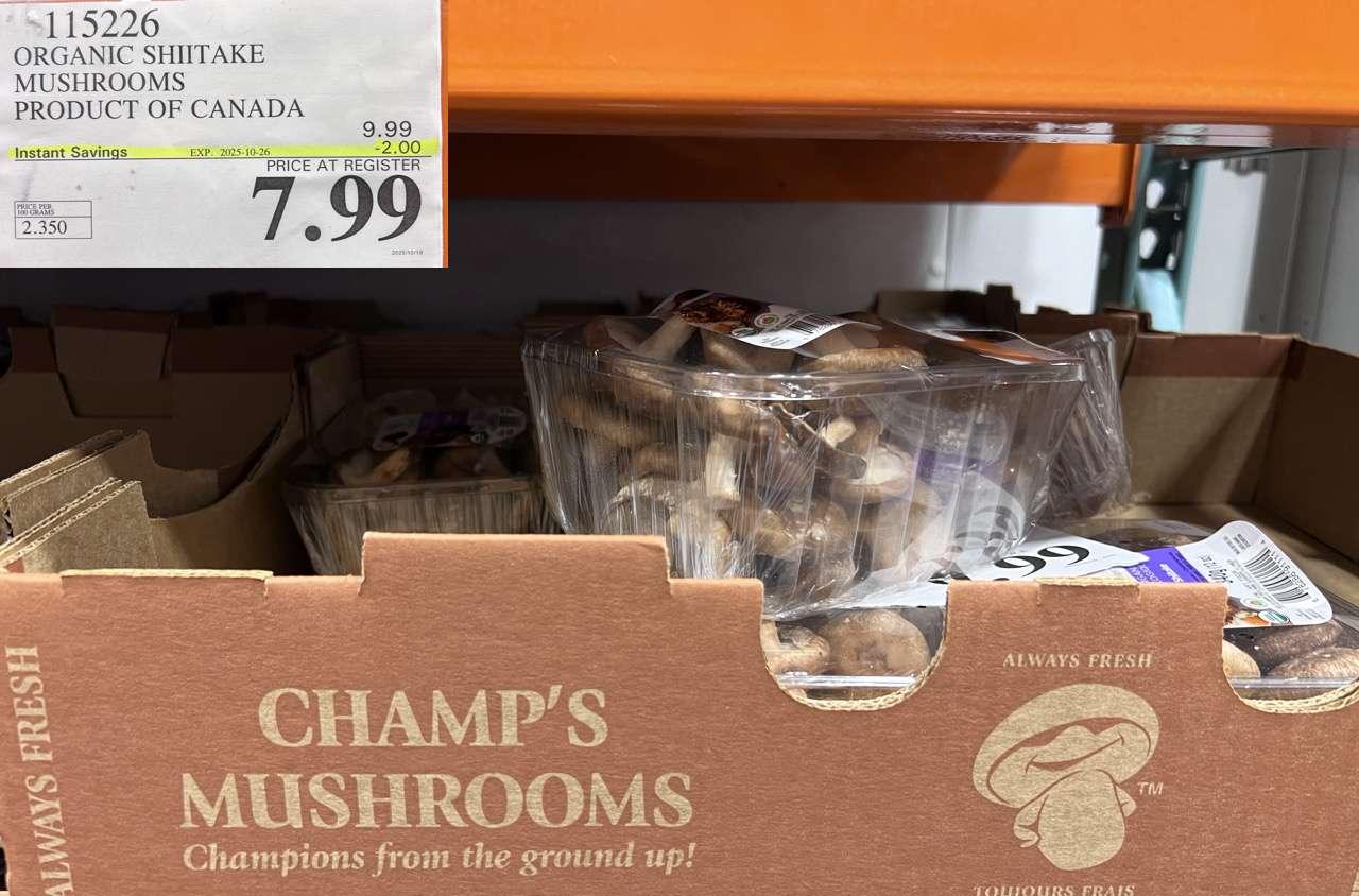 ORGANIC SHIITAKE MUSHROOMS PRODUCT OF CANADA at Costco
