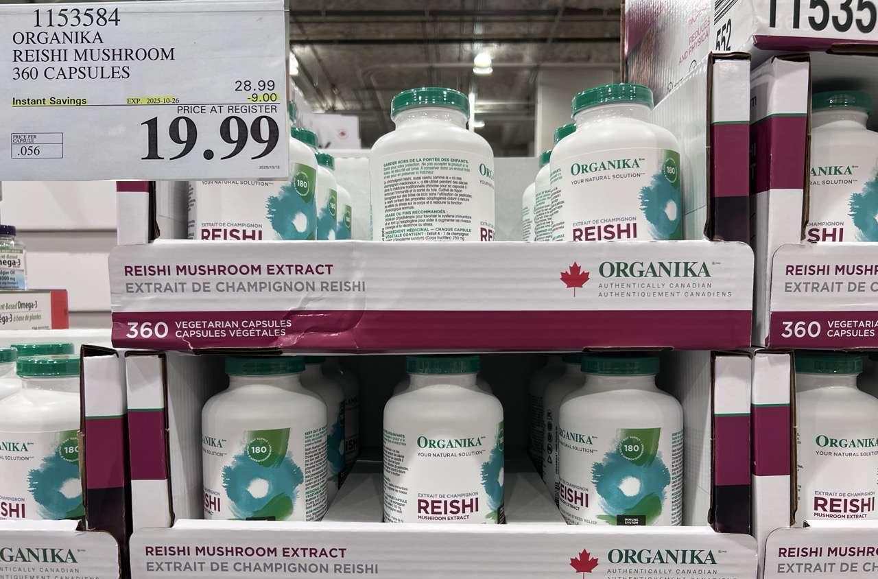 ORGANIKA REISHI MUSHROOM 360 CAPSULES - Costco Canada deal - Save $9.00 - Health and Beauty