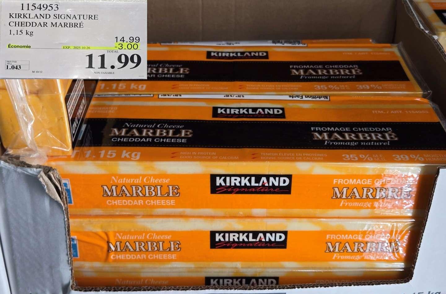 KIRKLAND SIGNATURE CHEDDAR MARBRE at Costco