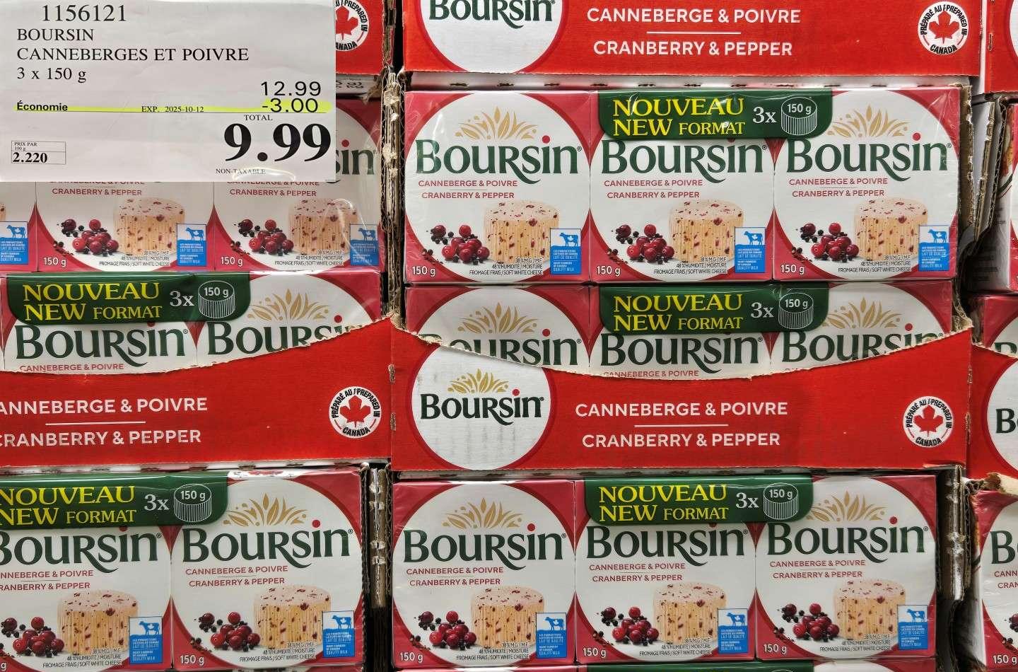 BOURSIN CANNEBERGES ET POIVRE 3 x 150 g at Costco