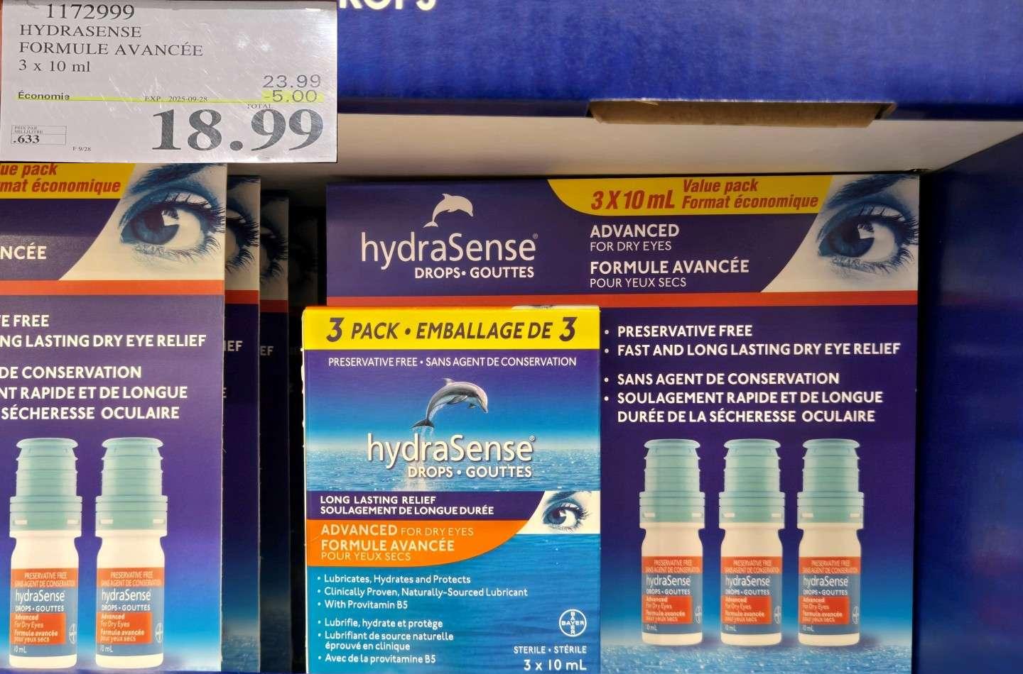 HYDRASENSE FORMULE AVANCEE  3 x 10ML at Costco
