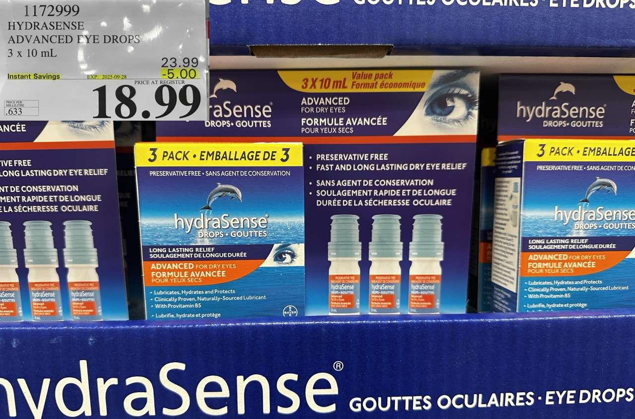 HYDRASENSE ADVANCED 3 x 10ML at Costco