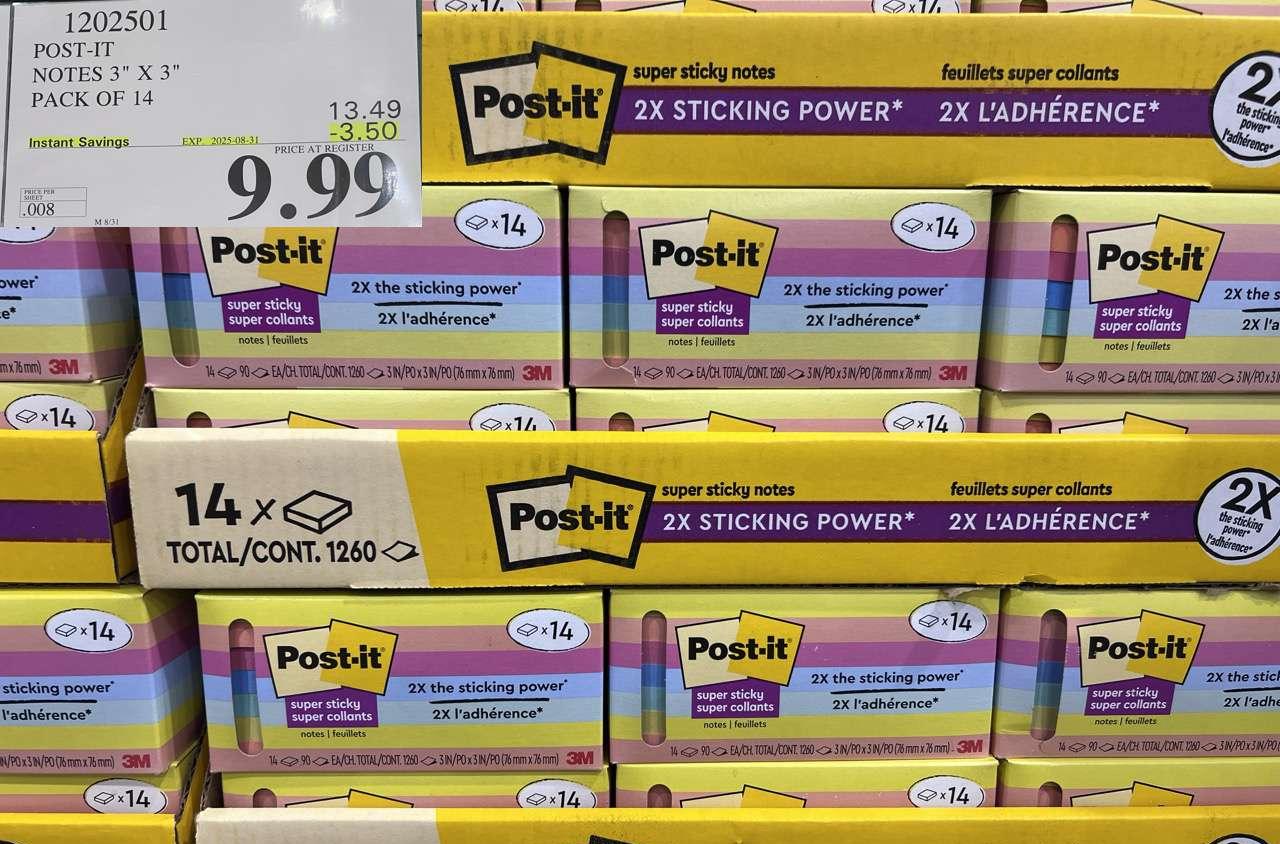 3M POST-IT NOTES 3" x 3" 14 PACK at Costco