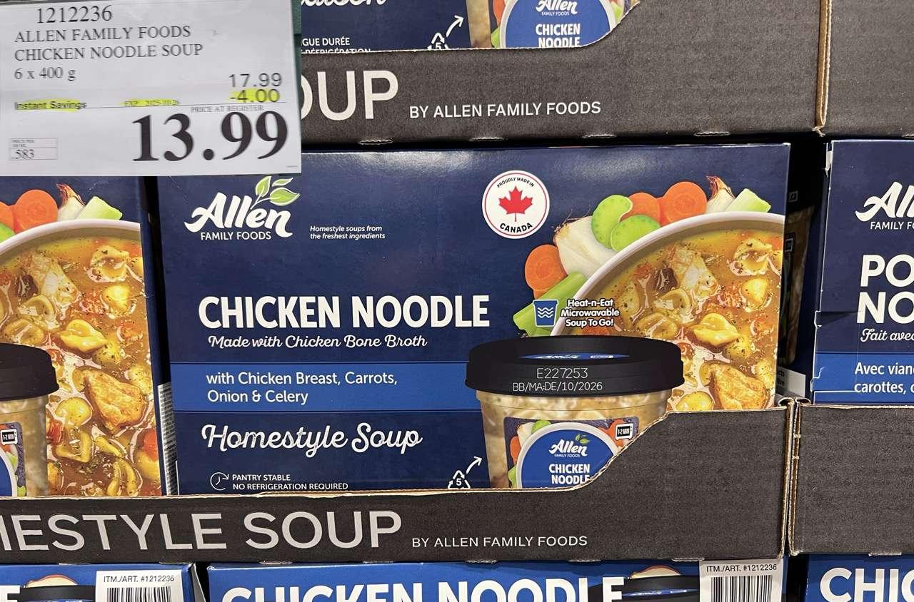 ALLEN FAMILY FOODS CHICKEN NOODLE SOUP 6 X 400G - Costco Canada deal - Save $4.00 - Food & Beverage