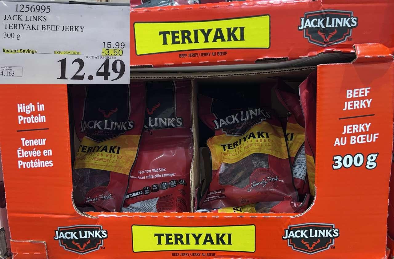 JACK LINKS TERIYAKI BEEF JERKY 300g at Costco