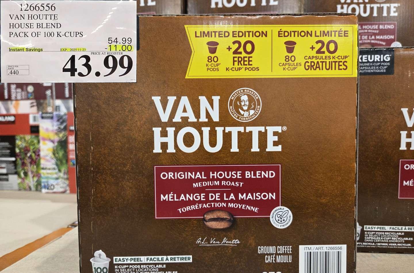 VAN HOUTTE HOUSE BLEND PACK OF 100 K-CUPS at Costco