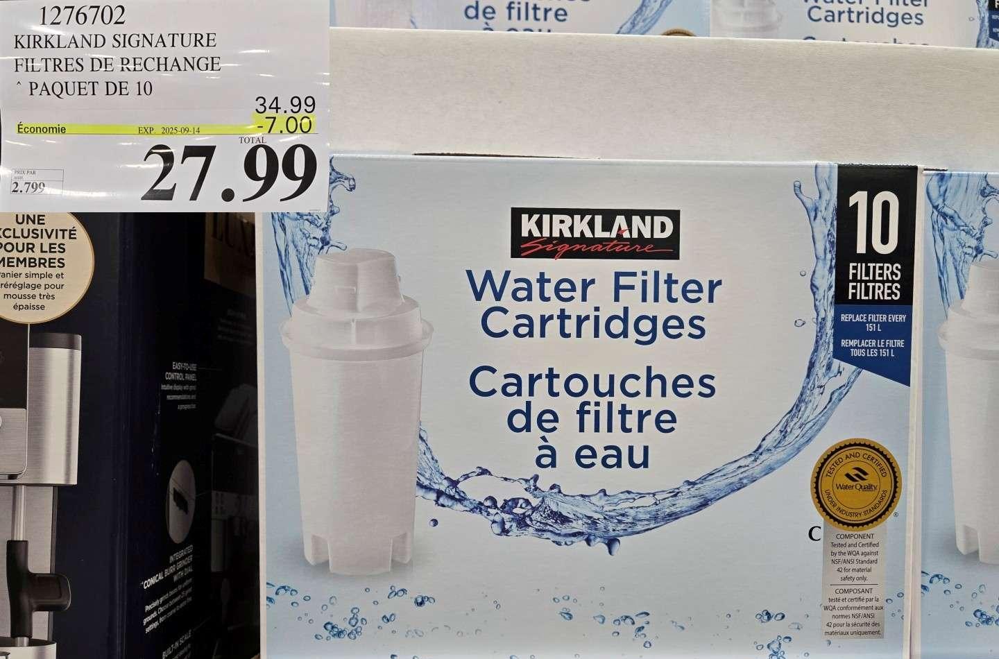 KIRKLAND SIGNATURE  FILTRES DE RECHANGE  ENSEMBLE DE 10 at Costco