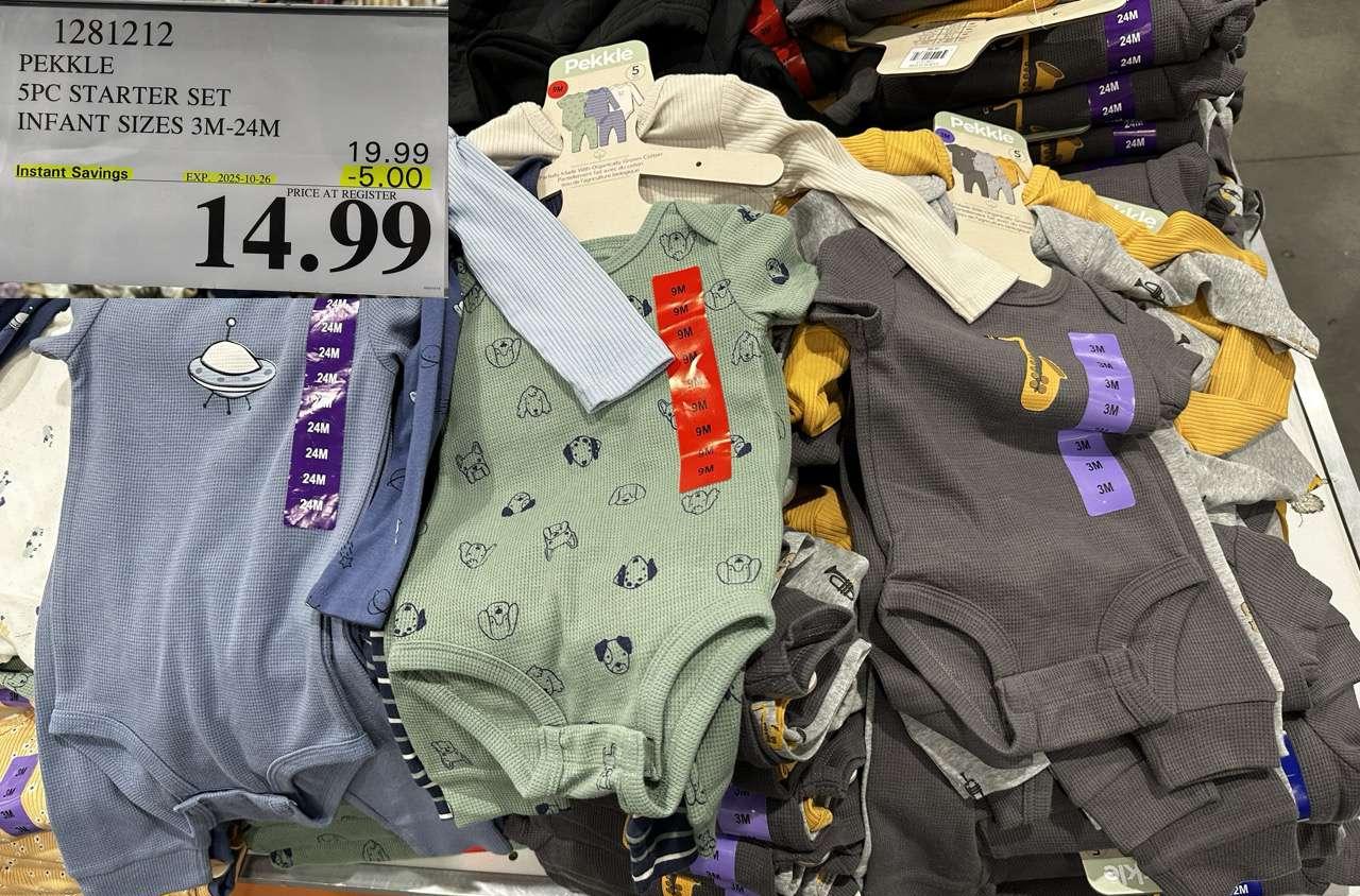 PEKKLE 5PC STARTER SET INFANT SIZES 3M-24M - Costco Canada deal - Save $5.00 - Clothing and Accessories
