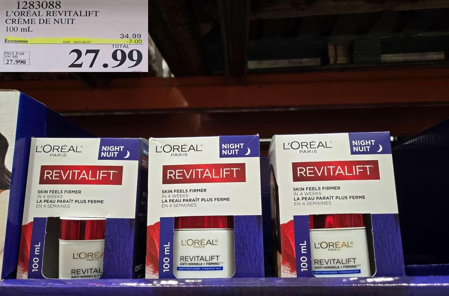 3 OREAL REVITALIFT CREME DE NUIT 100 mL at Costco