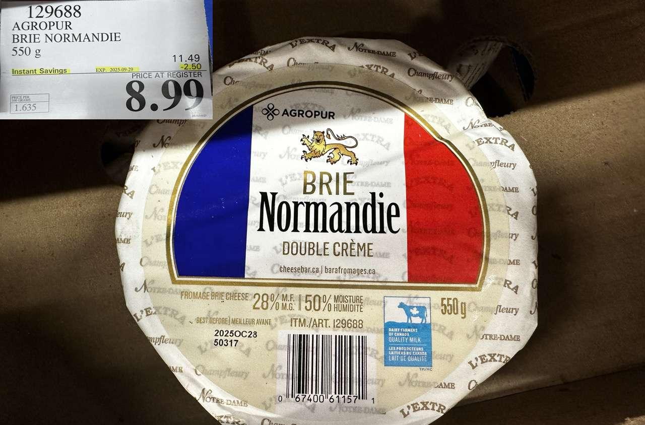 BRIE NORMANDIE DOUBLE CREAM 550 g at Costco