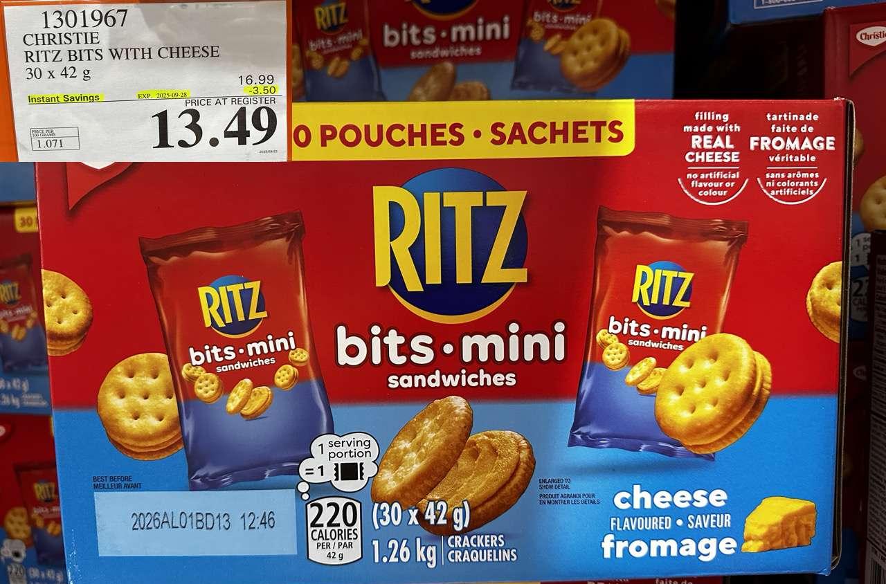 CHRISTIE RITZ BITS WITH CHEESE 30 x 42 g at Costco
