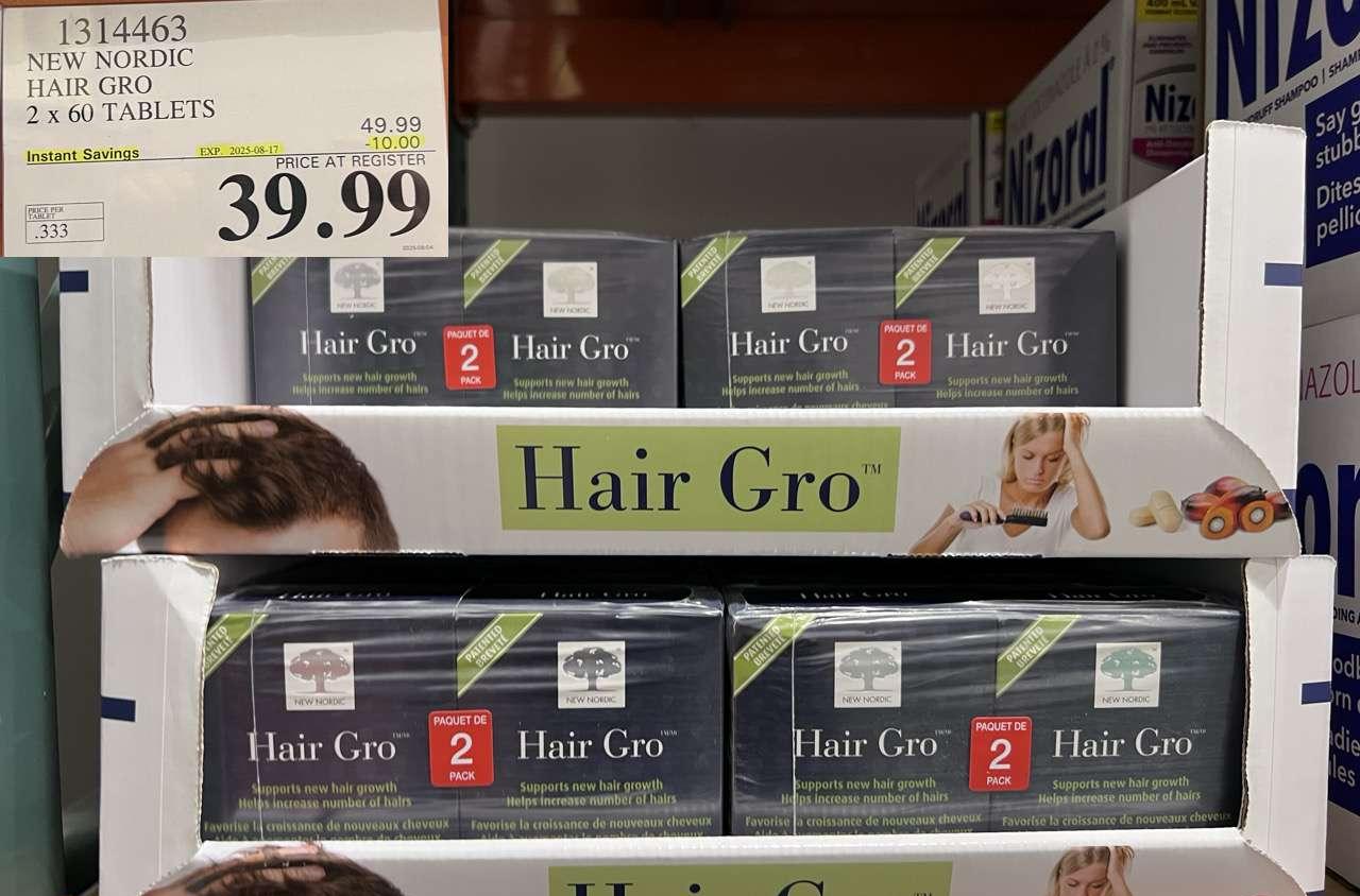 NEW NORDIC HAIR GRO 2 X 60 TABLETS at Costco
