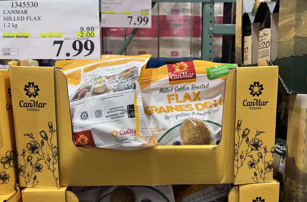CANMAR ORGANIC MILLED FLAX 1.2kg - Costco Canada deal - Save $2.00 - Food & Beverage