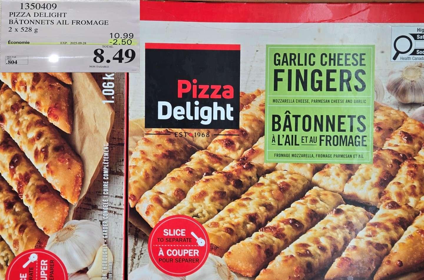 PIZZA DELIGHT  BATONNETS AIL FROMAGE  2 X 528 at Costco