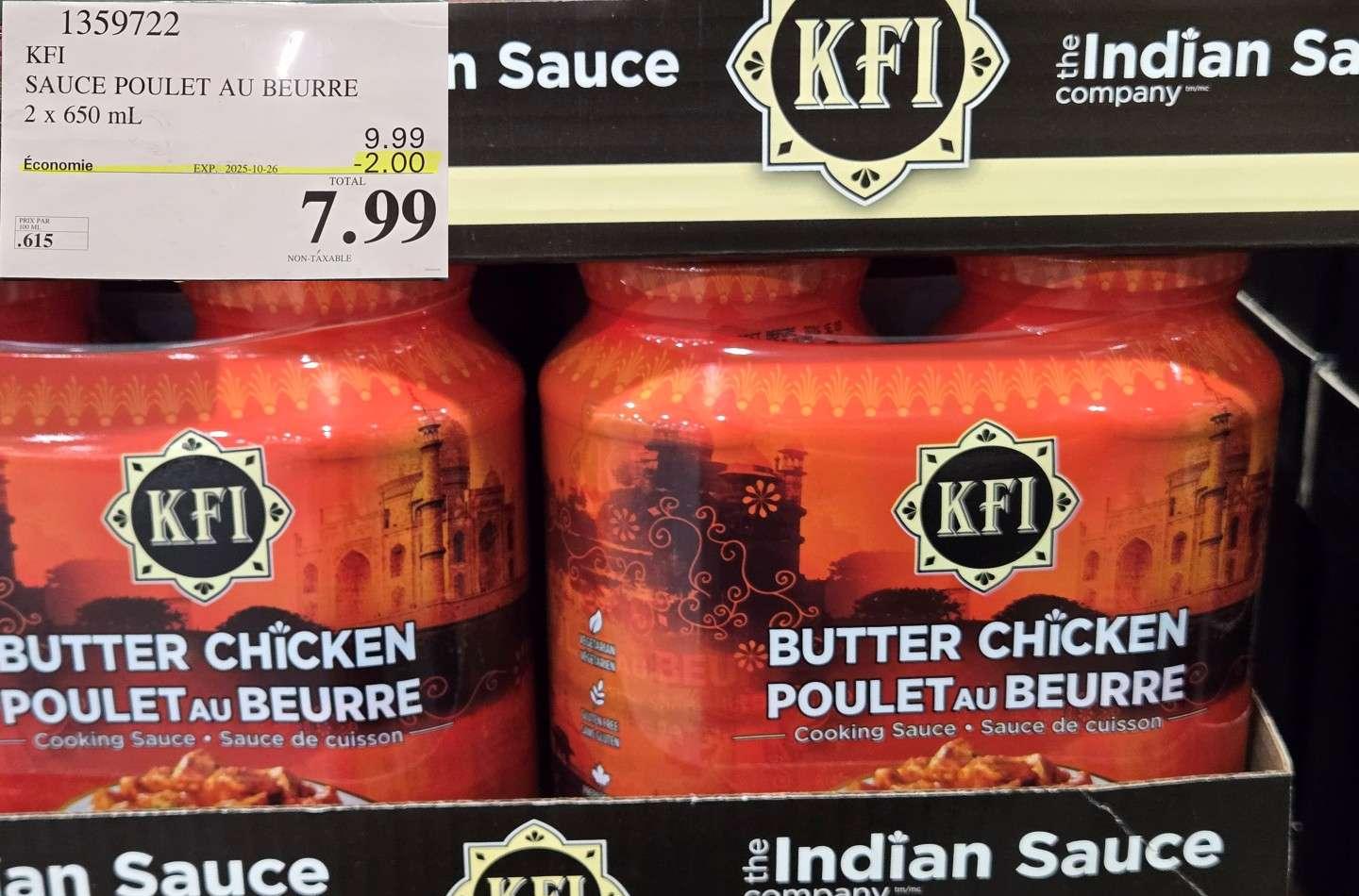 KFI SAUCE POULET AU BEURRE 2 x 650 mL at Costco