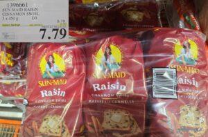 SUN-MAID RAISIN CINNAMON SWIRL 3 x 450 g at Costco