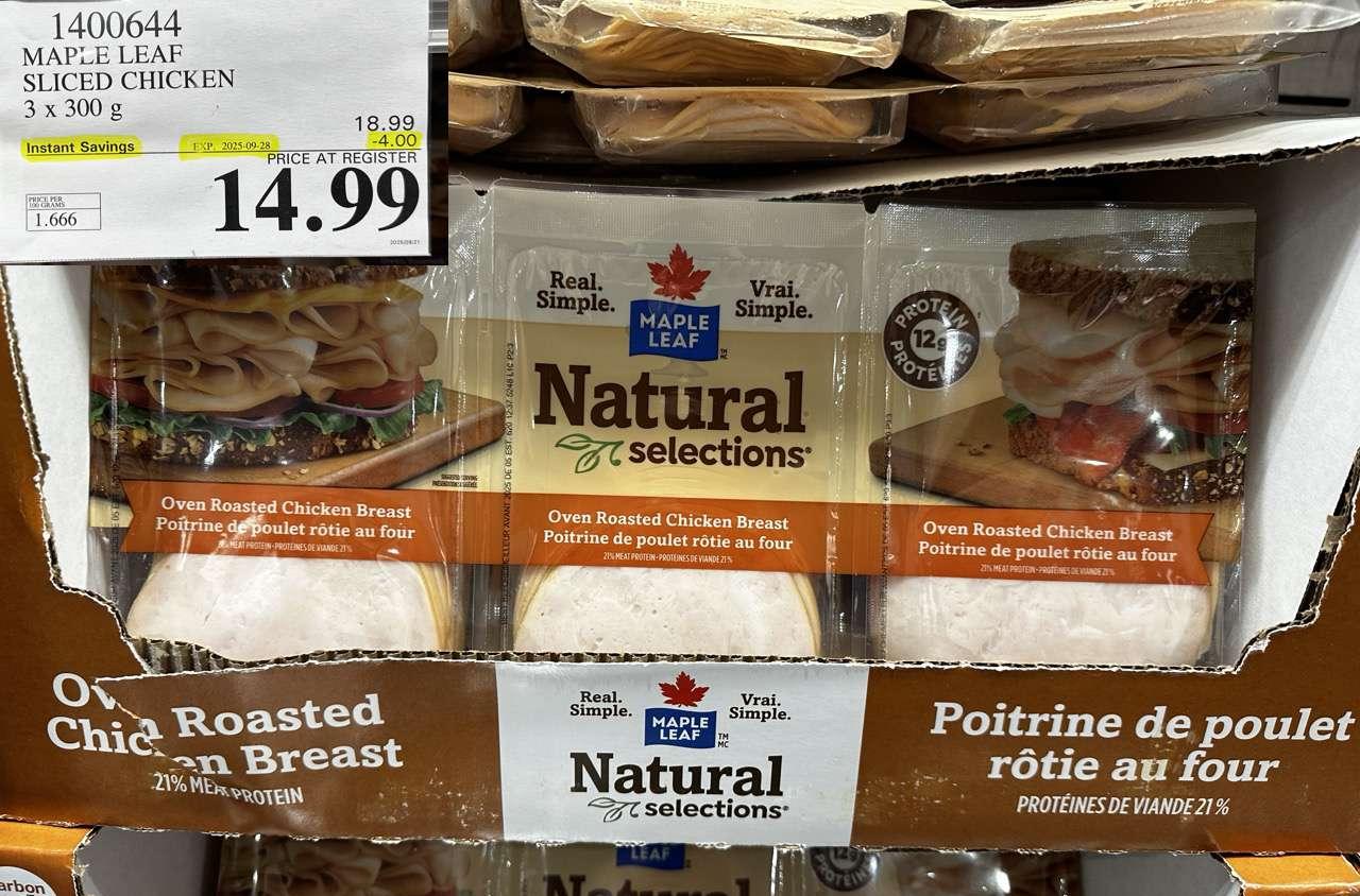 MAPLE LEAF SLICED CHICKEN 3 x 300 g at Costco