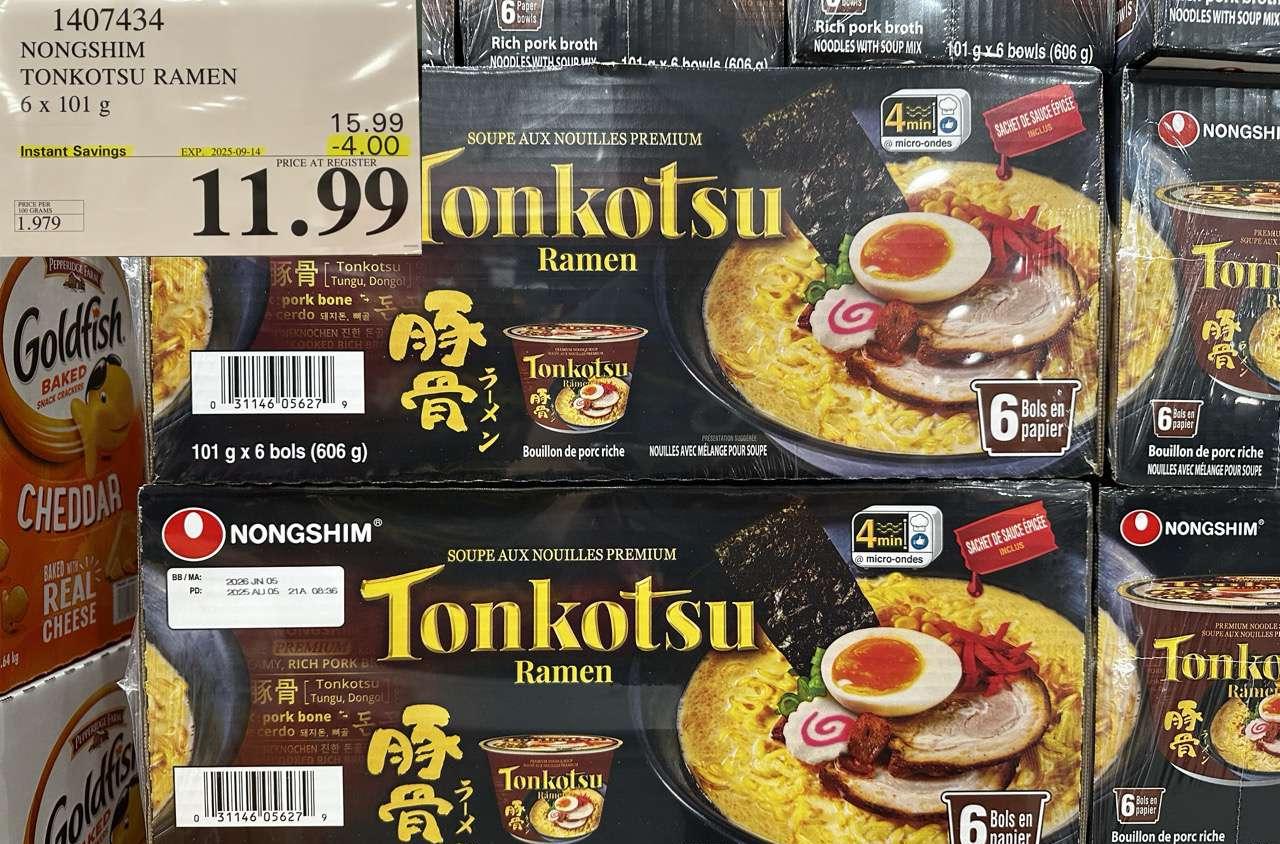 NONG SHIM TONKOTSU RAMEN 6 x 101 g - Costco Canada deal - Save $4.00 - Food & Beverage