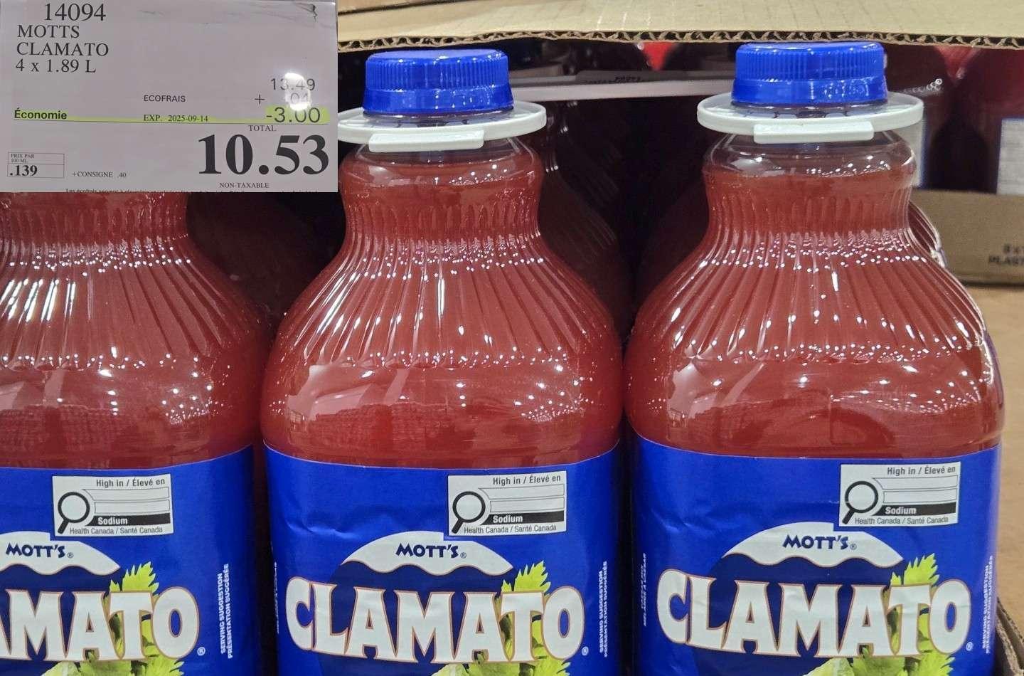 MOTTS CLAMATO  4x 1.89 L at Costco