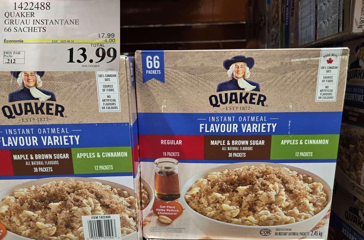 QUAKER GRUAU INSTANTANE   66 Sachets at Costco