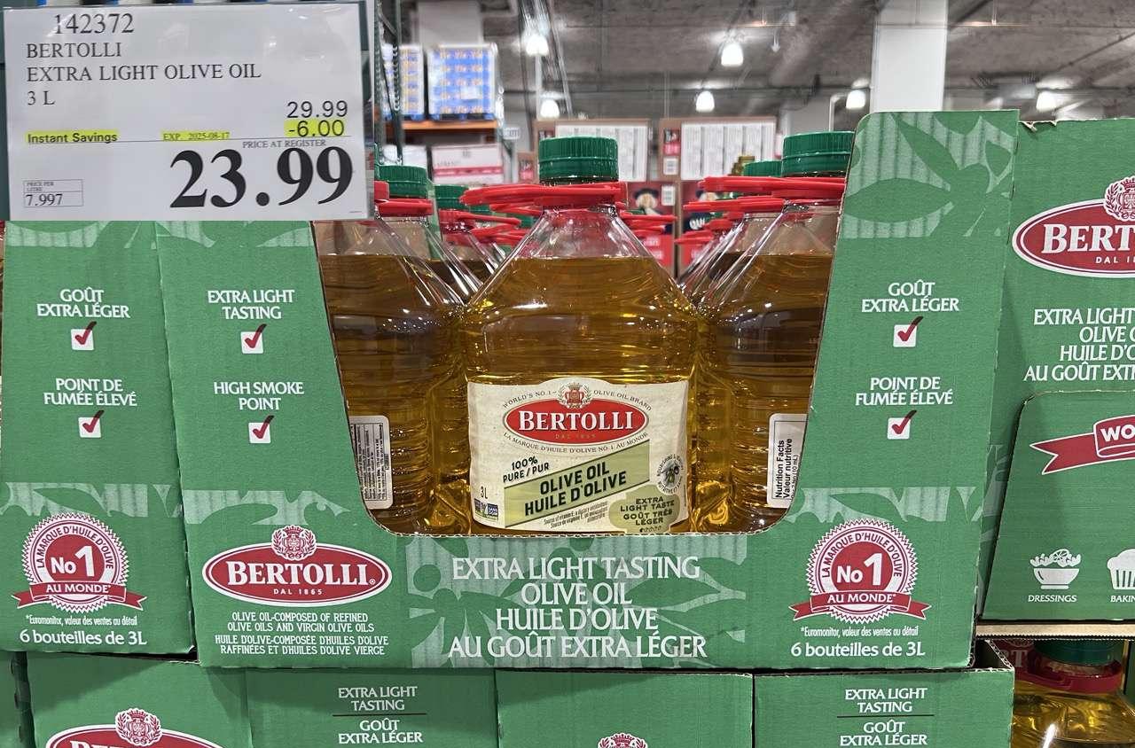 BERTOLLI EXTRA LIGHT OLIVE OIL 3L at Costco