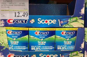CREST COMPLETE + SCOPE ACTIVE FOAM TOOTHPASTE 5 x 170ml at Costco
