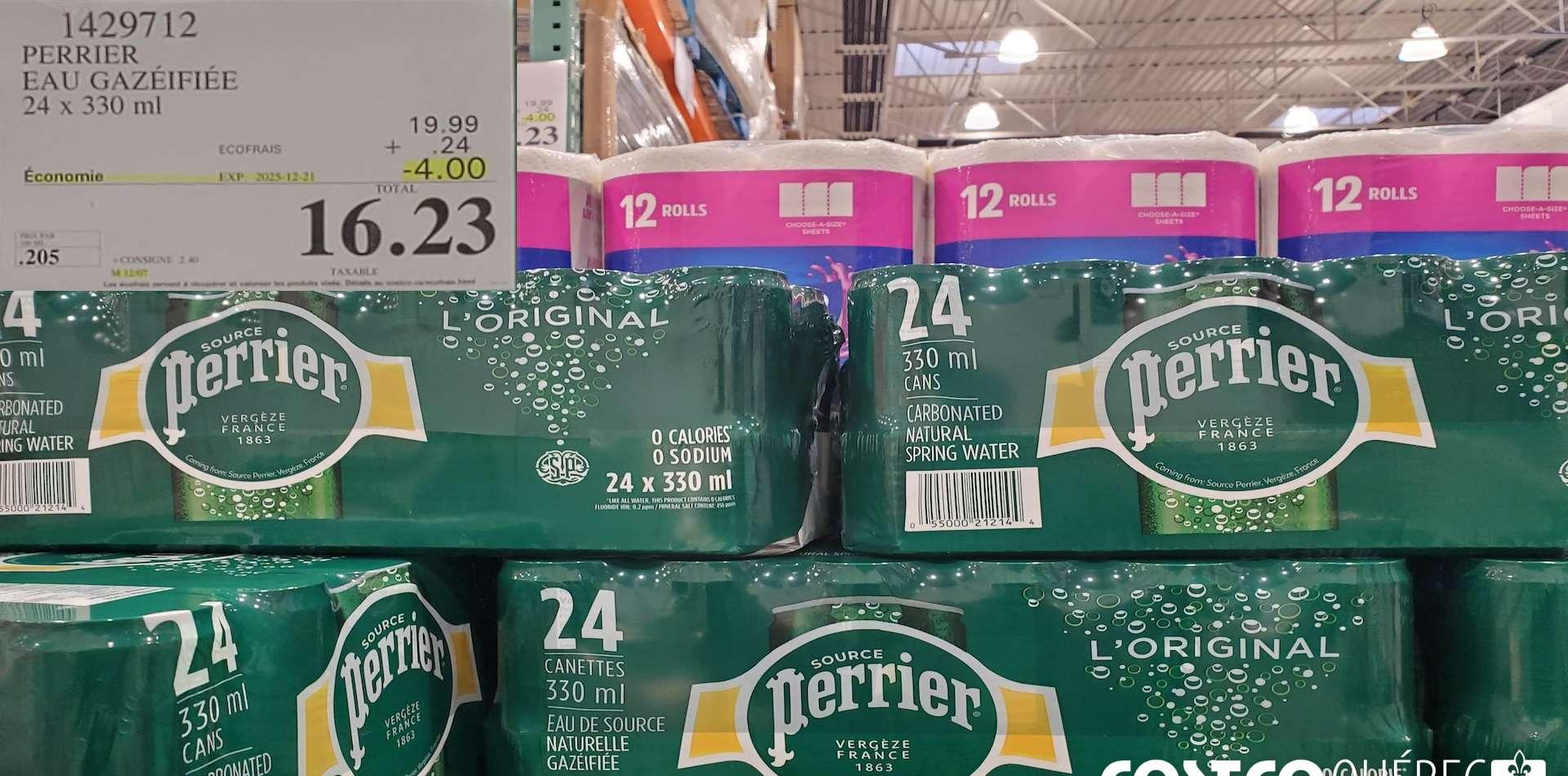 PERRIER EAU GAZEIFIEE 24 x 330 ml at Costco