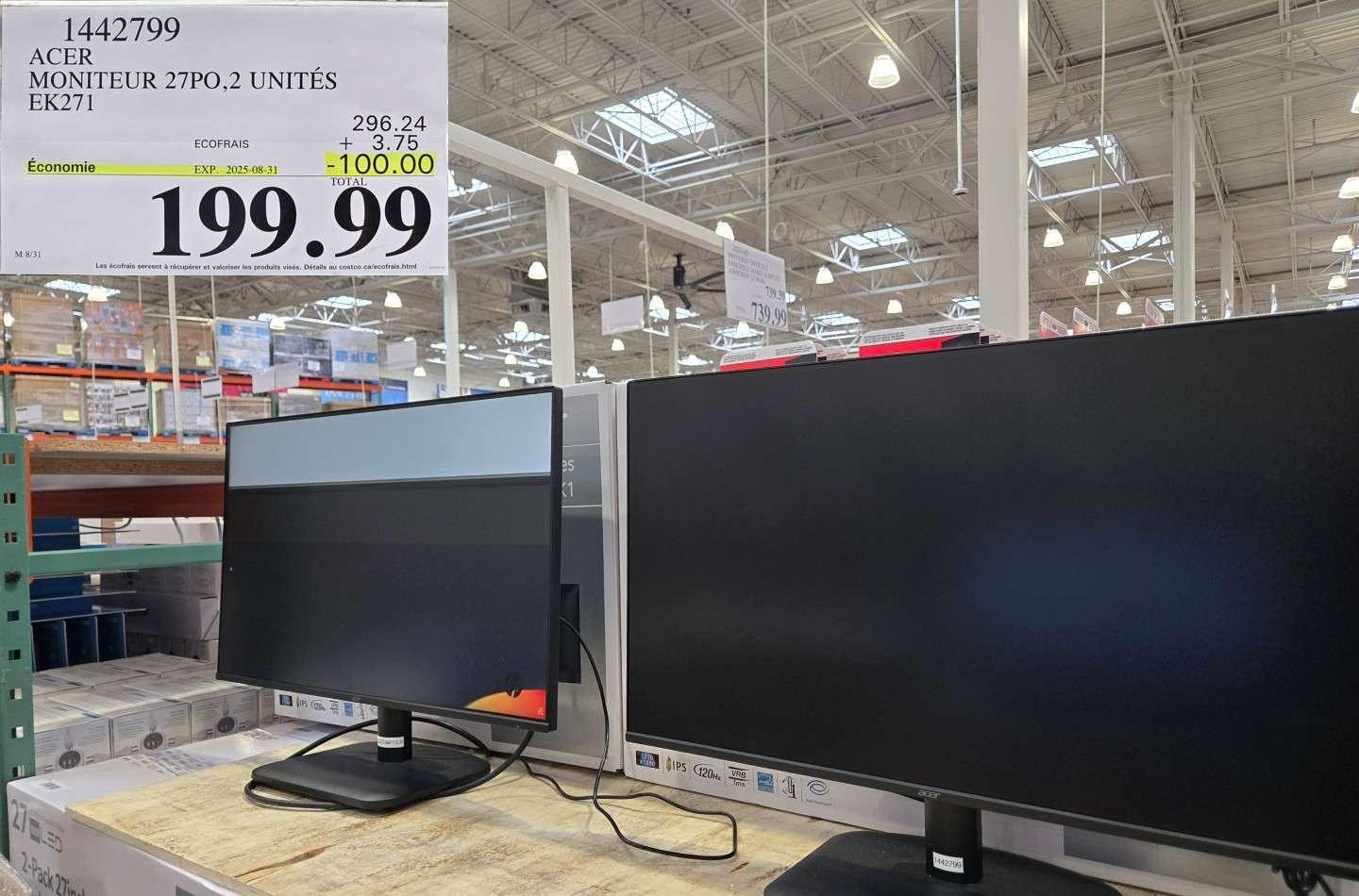 ACER MONITEUR 27P0, 2 UNITES EK271 at Costco