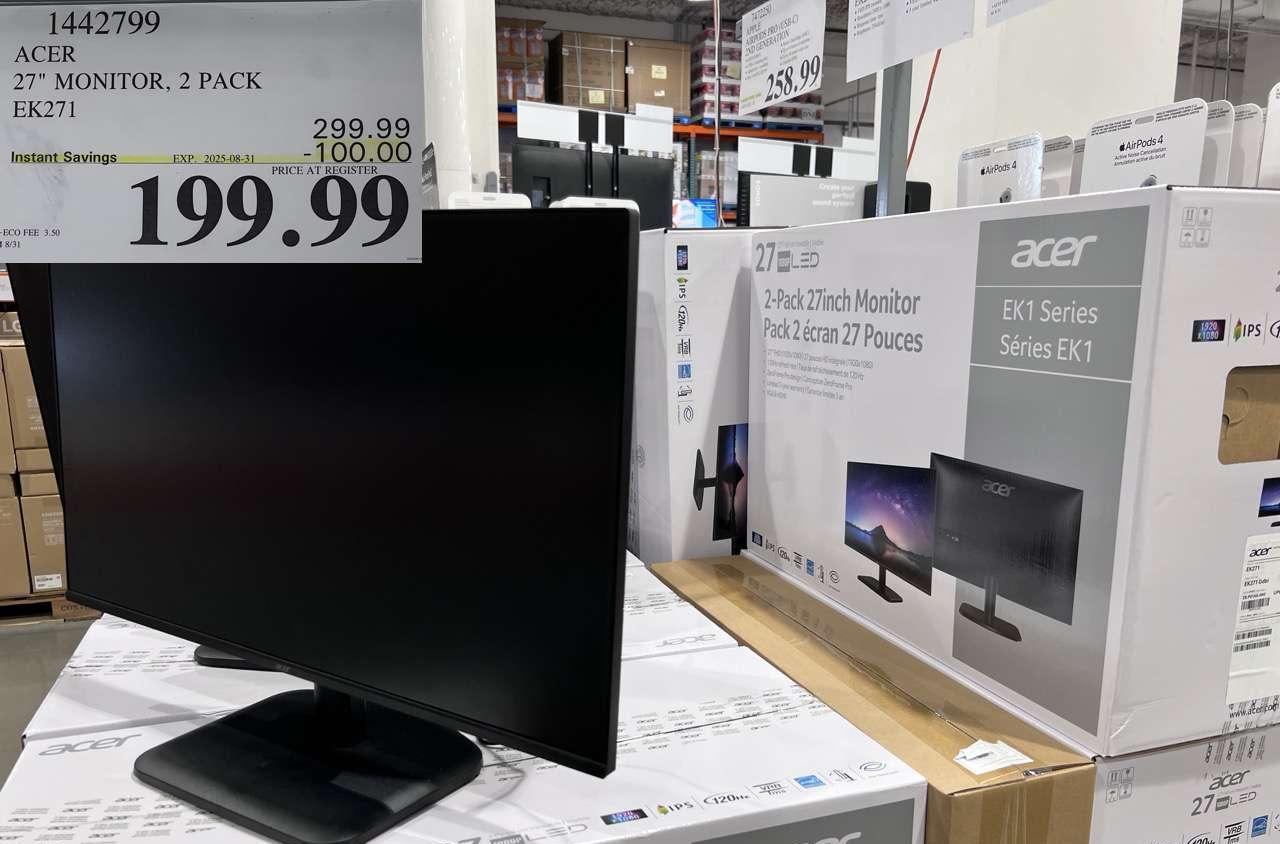 ACER 27" 2 PACK MONITORS EK271 at Costco