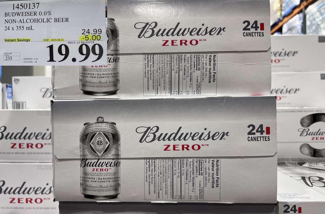 BUDWEISER 0.0% 24 x 355 mL at Costco