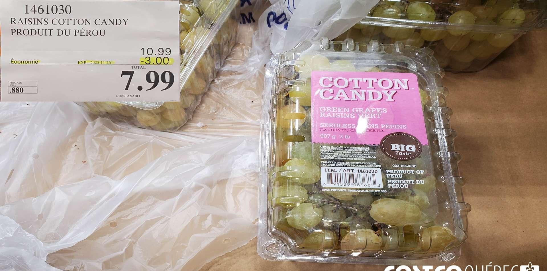 RAISINS COTTON CANDY PRODUIT DE L' AFRIQUE DU SUD at Costco