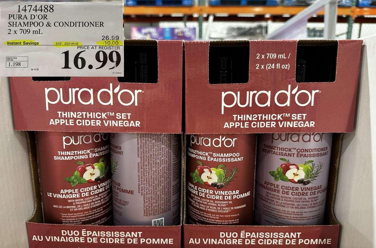 PURA D'OR SHAMPOO+CONDITIONER 2 X 709 ML at Costco