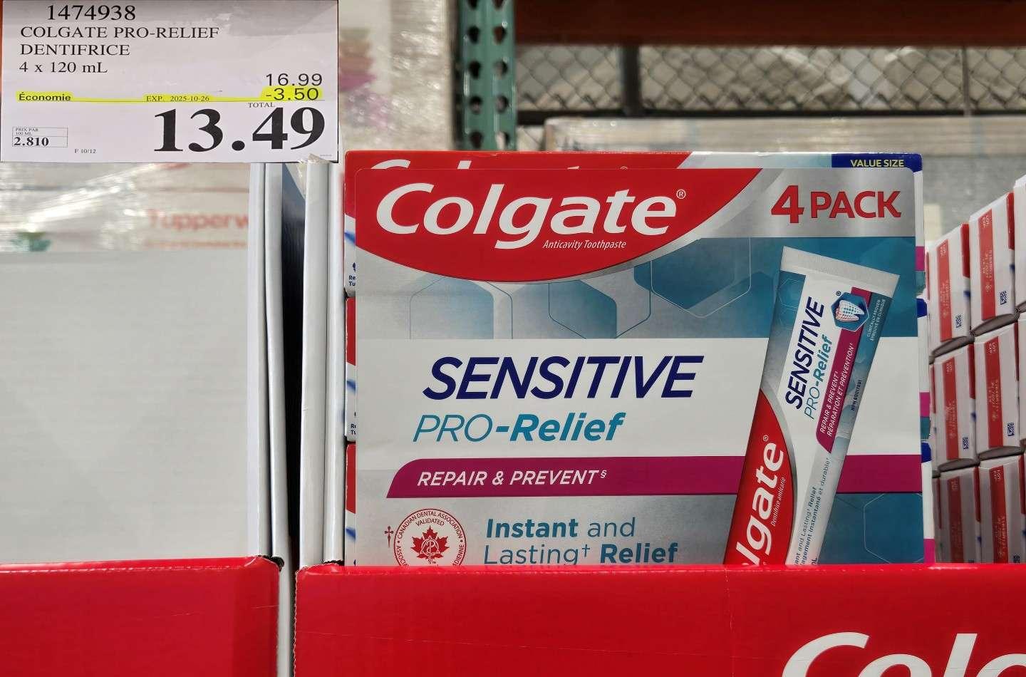 COLGATE PRO-RELIEEF DENTIFRICE 4x 120 mL at Costco