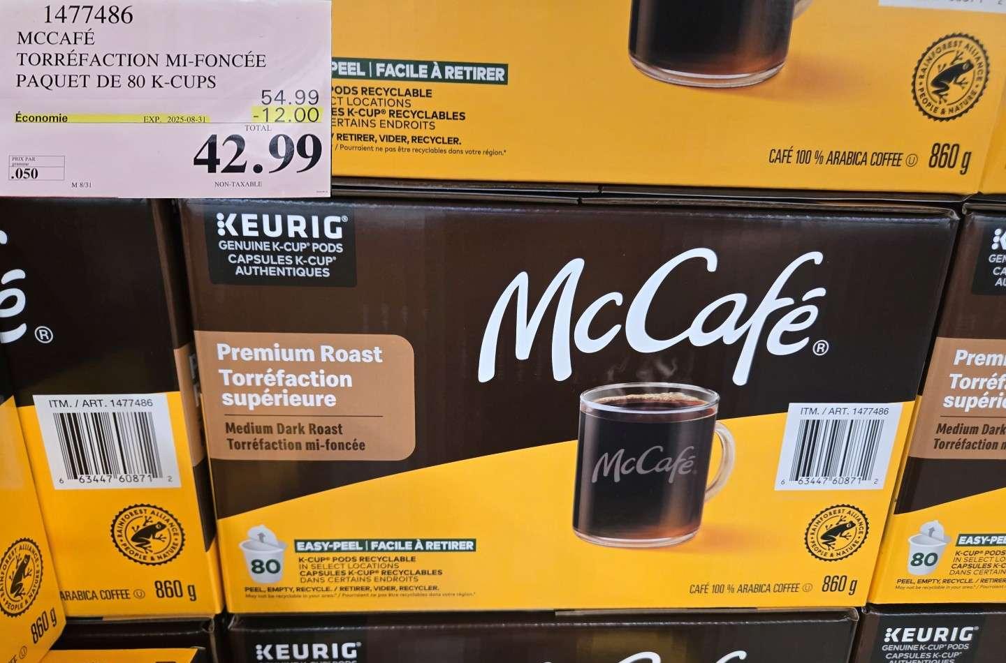 MCCAFE  TORREFACTION MOYENNE   BOITE DE 80 K-CUPS at Costco