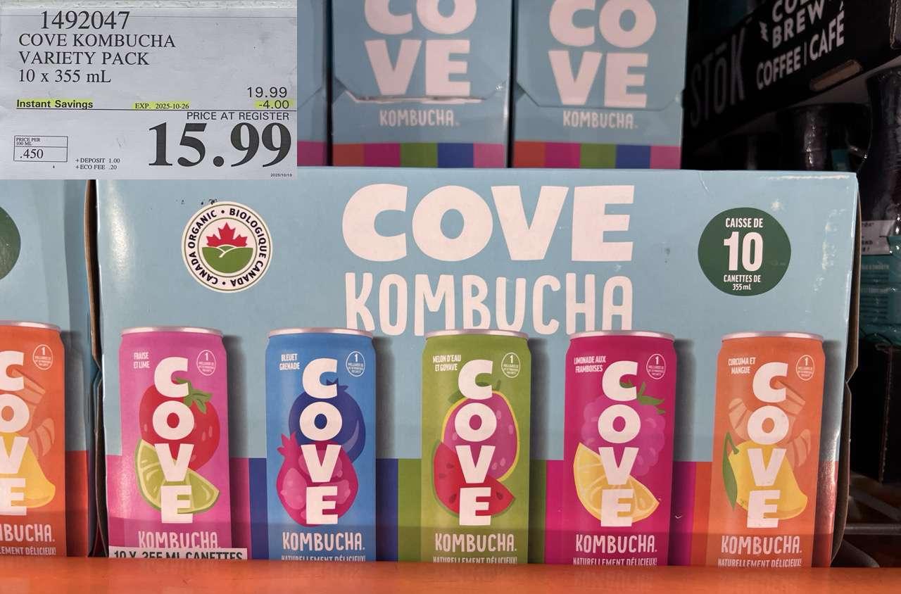 COVE KOMBUCHA VARIETY PACK 10 X 355 ML at Costco