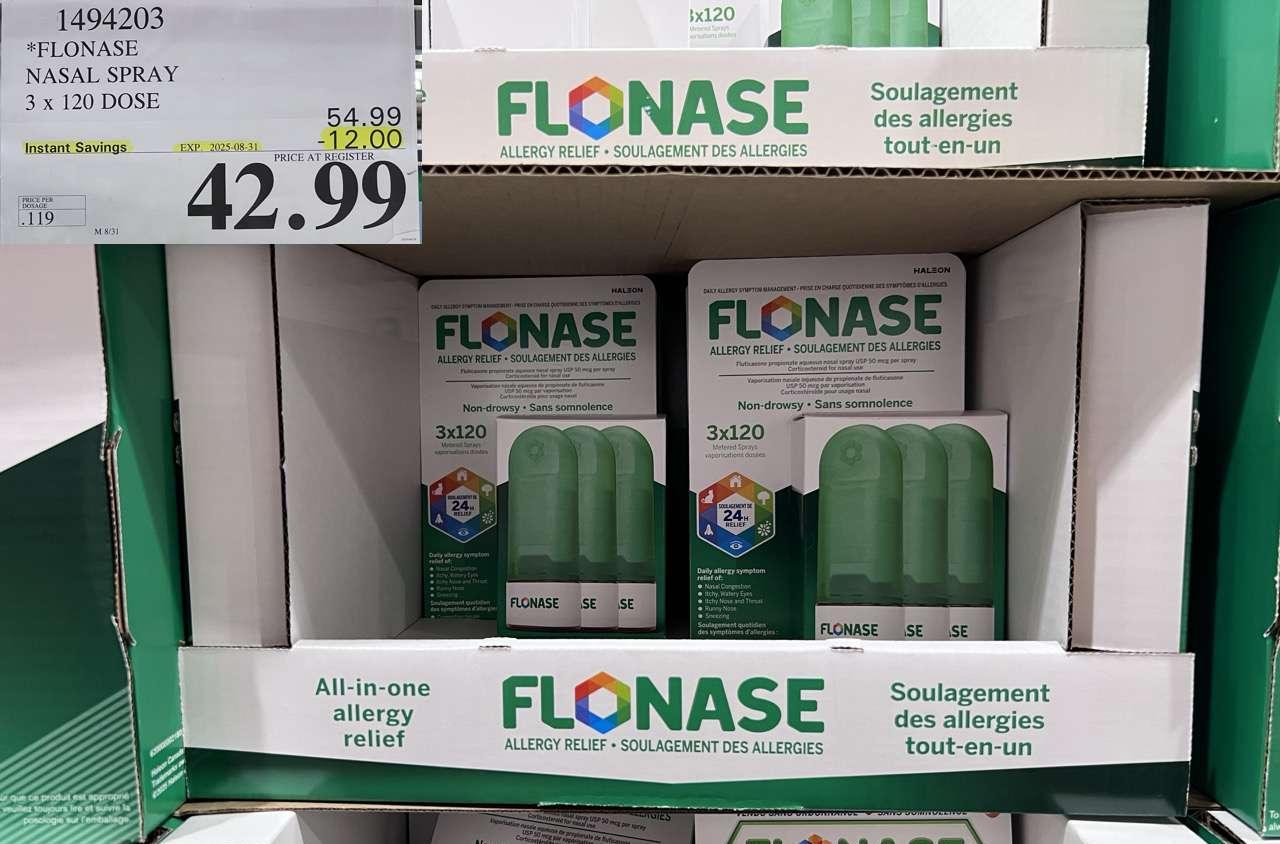 FLONASE NASAL SPRAY 3 X 120 DOSE at Costco
