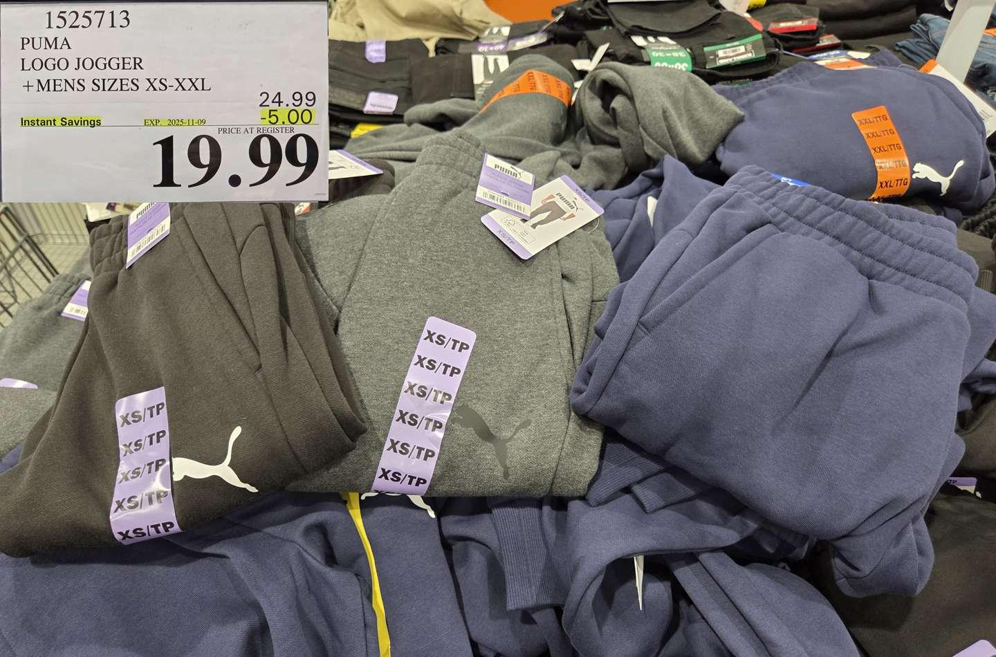 PUMA FLEECE PANT MENS SIZES MED/LG/XXL at Costco