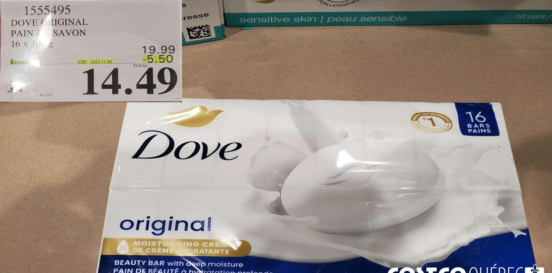 DOVE SAVONS ORIGINAL  16 x 106 g at Costco